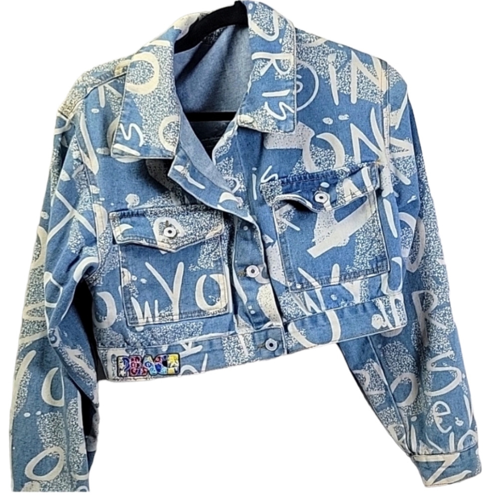 Custom Jeans Coat "Peace & Love"